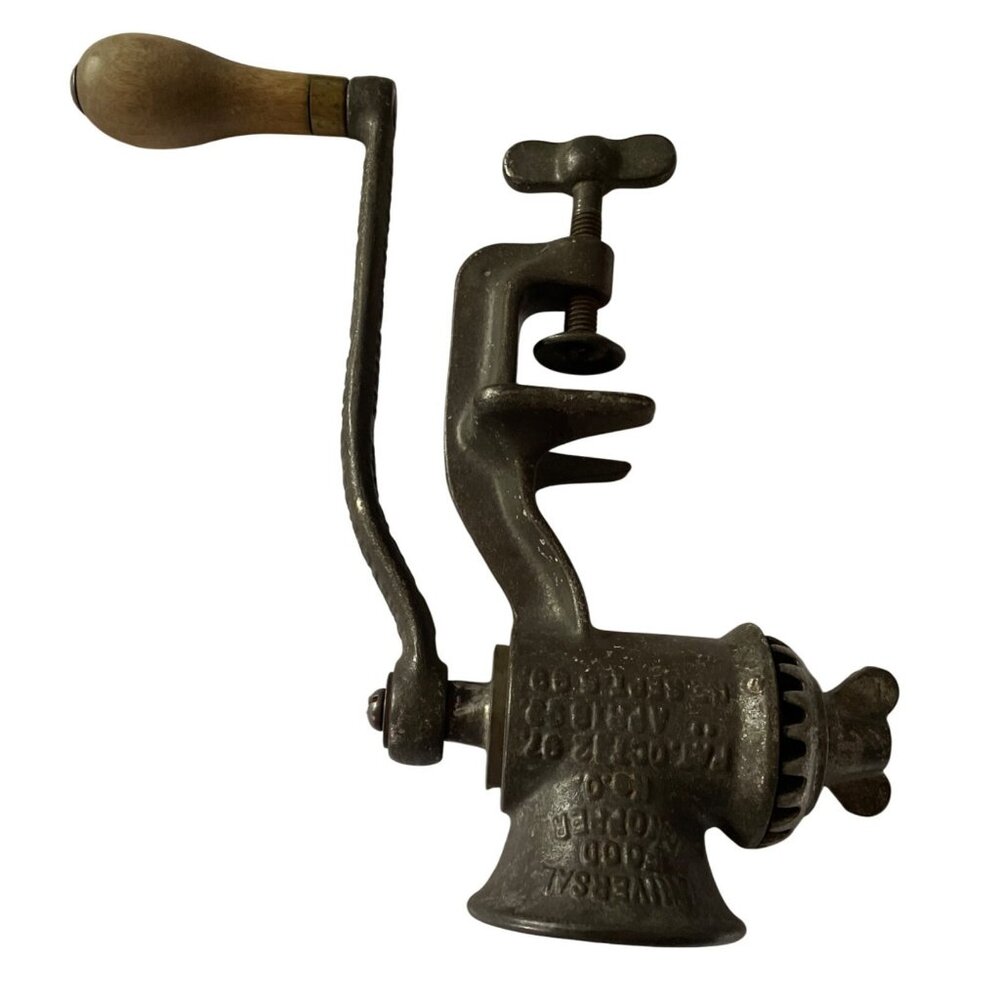 Universal No. 2 Food Chopper & Meat Grinder With Wooden Handle